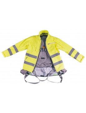 Arnes anticaidas Snowdon con chaqueta de alta visibilidad