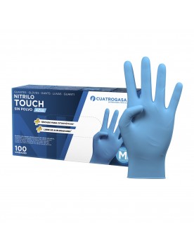 Guante desechable nitrilo Touch azul. Caja 100 unidades.