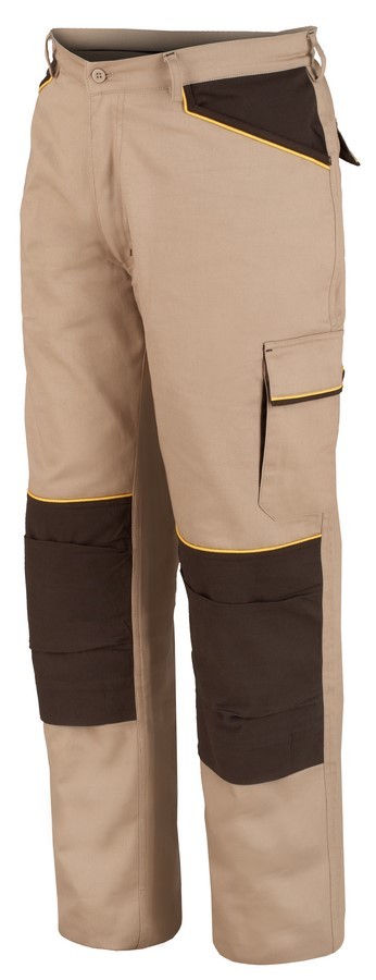 Pantalon shot beige/marron